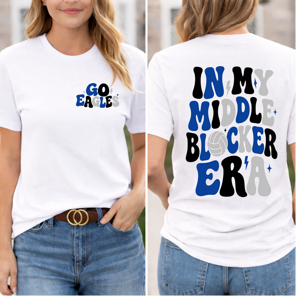 In My Middle Blocker Era Volleyball Shirt | Georgetown Eagles Volleyball Tee