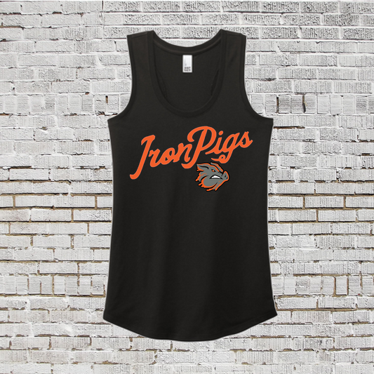 Black Logo Pigs Baseball Tank Top, Pigs Baseball Tank, Black Baseball Tank