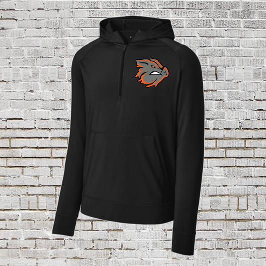 Ironpigs Baseball Hoodie, Black Baseball Sport Tek Hoodie, Ironpigs Baseball 1/2 Zip Hoodie