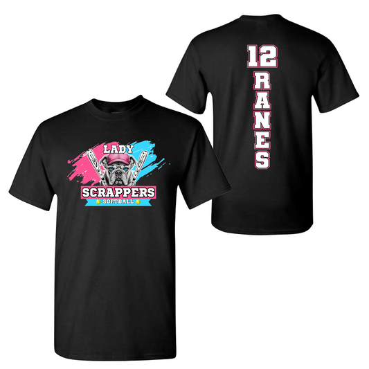 Lady Scrappers Softball Practice Tshirt, Black Scrappers Tee, Scrappers Softball Shirt