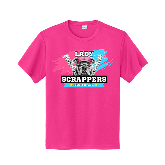Lady Scrappers Softball Tshirt, Hot Pink Scrappers Tee, Scrappers Softball Shirt