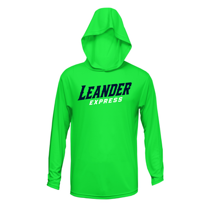 Leander Express Neon Green Performance Hooded Long Sleeve Shirt