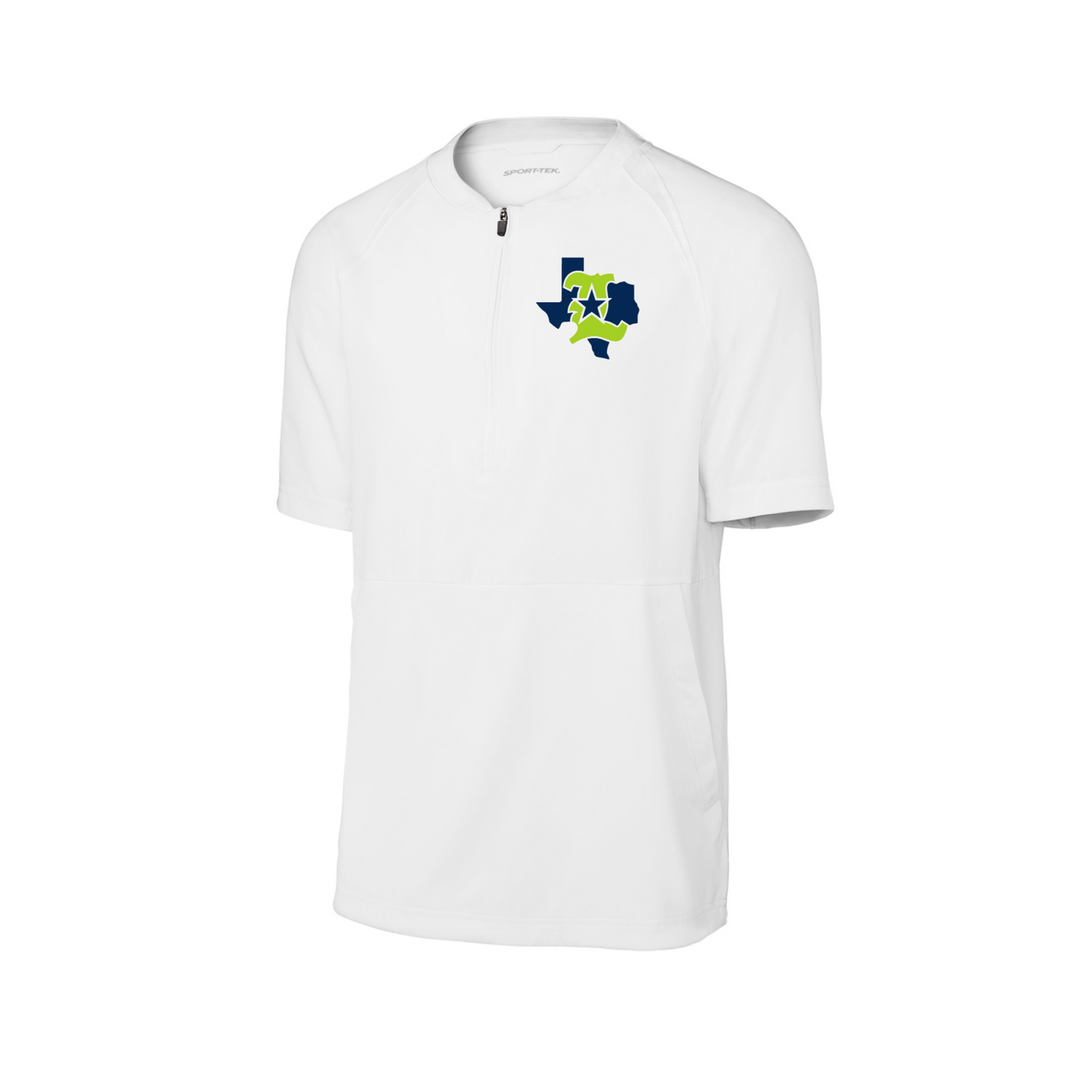 White t-shirt with a graphic design on a white background