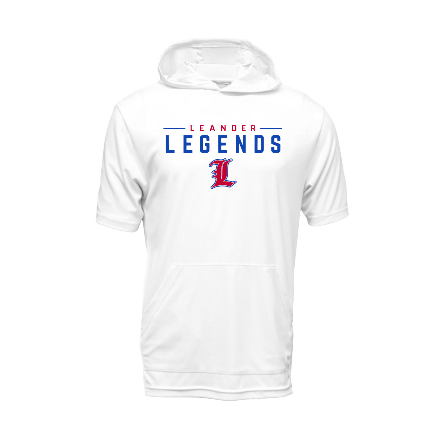 Leander Legends White Short Sleeve Performance Hoodie
