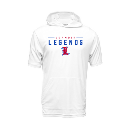 Leander Legends White Short Sleeve Performance Hoodie