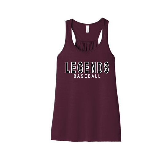 Maroon GTX Legends Tank Top, Women's Tank, Racerback Legends Baseball Sleeveless Shirt