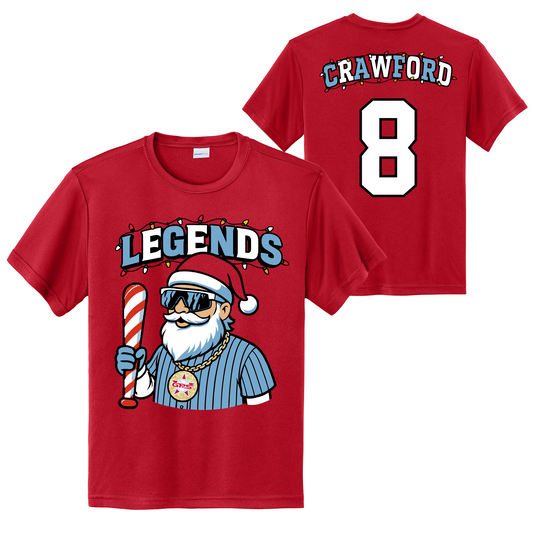 Legends Blue Santa Jersey Shirt, Legends Santa Jersey, Blue Santa Drifit