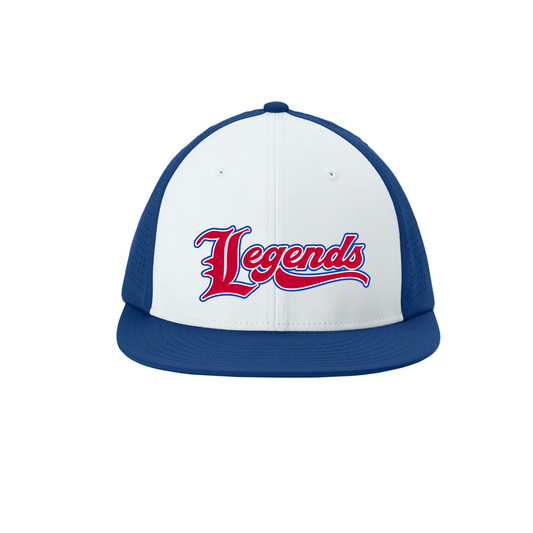 Baseball cap with 'Legends' logo on a white background