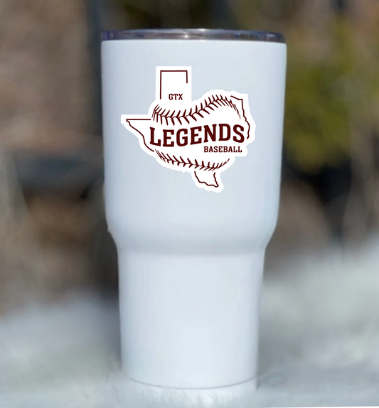 GTX Legends Tumbler Sticker, Legends Logo Sticker, Water Bottle Sticker