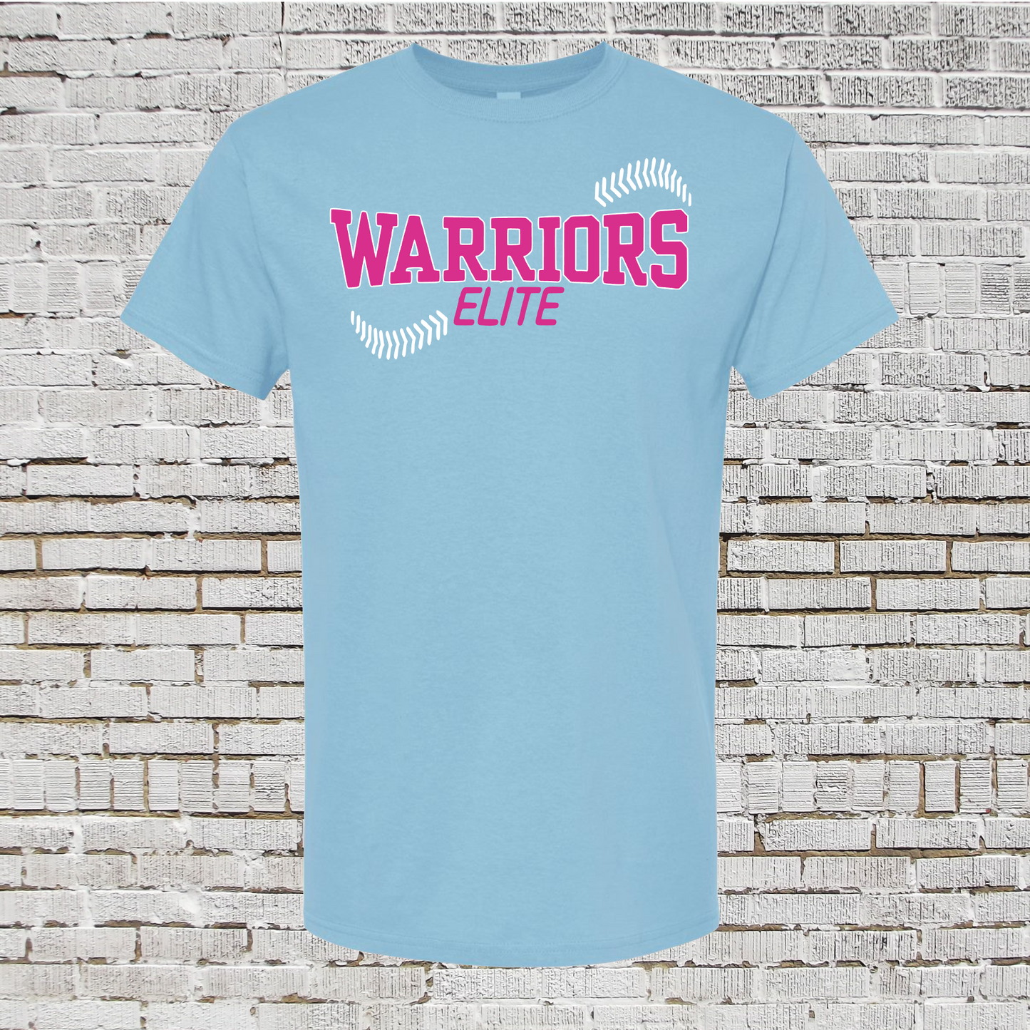 Warriors Elite Softball Tee, Carolina Blue Warriors Softball Tshirt, Blue Long Sleeve Warriors Elite Tee