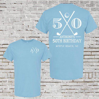 Golf 50th Birthday, Hole in One Birthday Shirt, Guys Birthday Golf Shirt, Hole-in-One Family Shirts, Golf Theme Party, Golf Gift For Dad