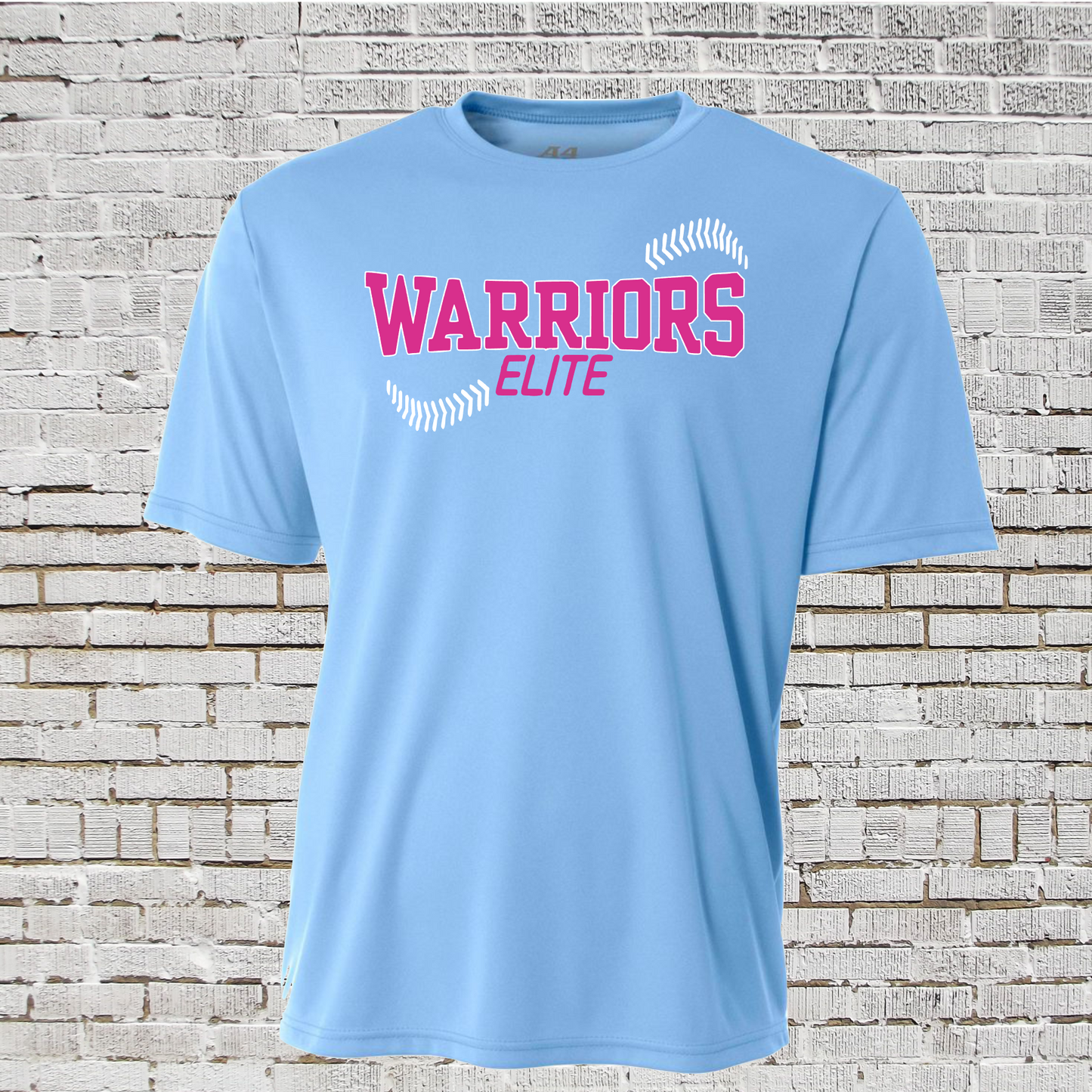 Warriors Elite Softball Tee, Carolina Blue Warriors Softball Tshirt, Blue Long Sleeve Warriors Elite Tee