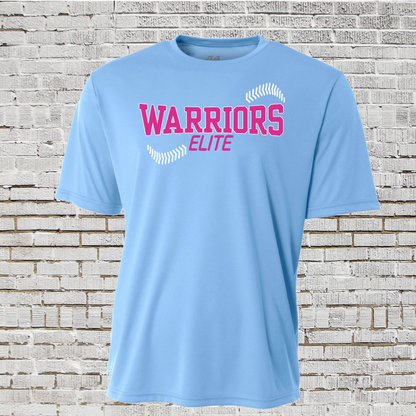 Warriors Elite Softball Tee, Carolina Blue Warriors Softball Tshirt, Blue Long Sleeve Warriors Elite Tee