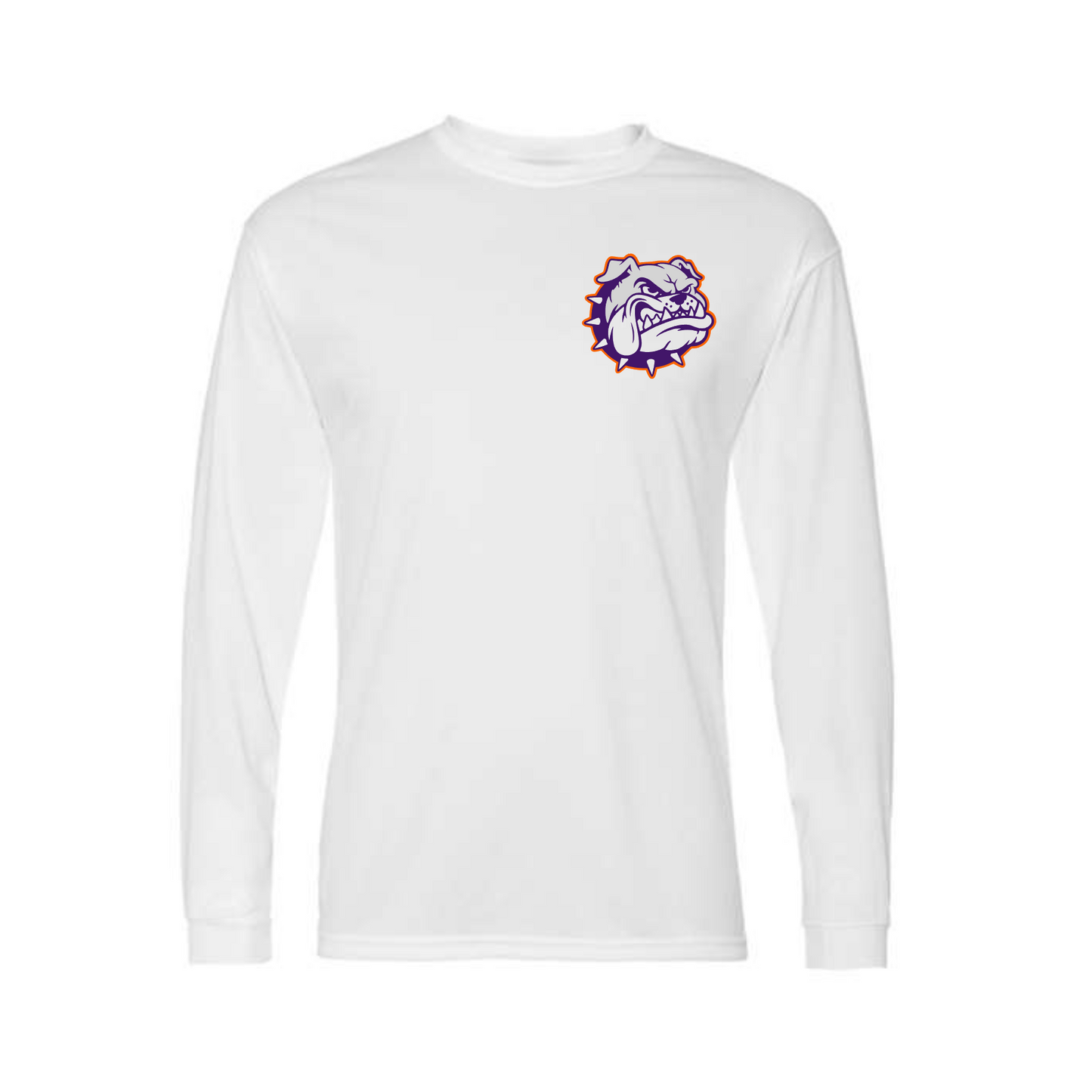 White Bulldogs Left Chest Logo Long Sleeve Performance Shirt