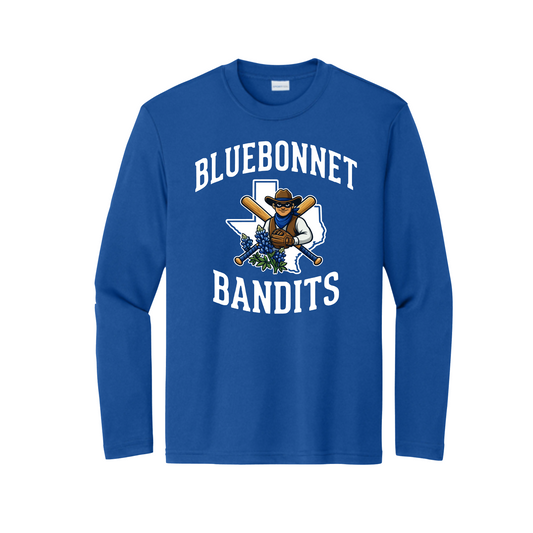 Royal Blue Bluebonnet Bandits Baseball Long Sleeve Tee