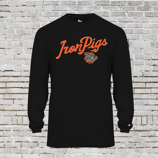 Black IronPigs Baseball Long Sleeve Tshirt, Ironpigs Tee, Ironpigs Baseball Tee