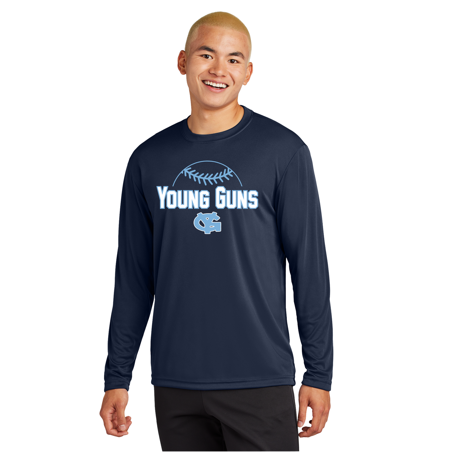 Young Guns Navy Drifit Shirt, Young Guns Baseball TShirt, Young Guns Baseball Tee