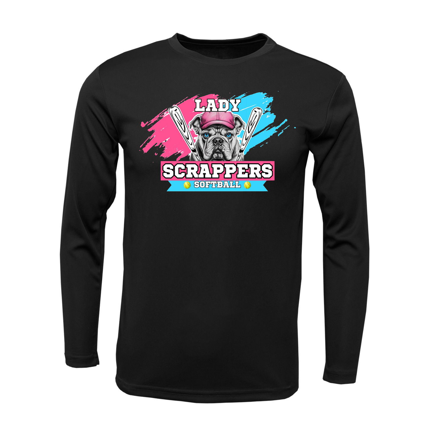 Lady Scrappers Long Sleeve Tee, Scrappers Softball Tshirt, Lady Scrappers Softball Spiritwear