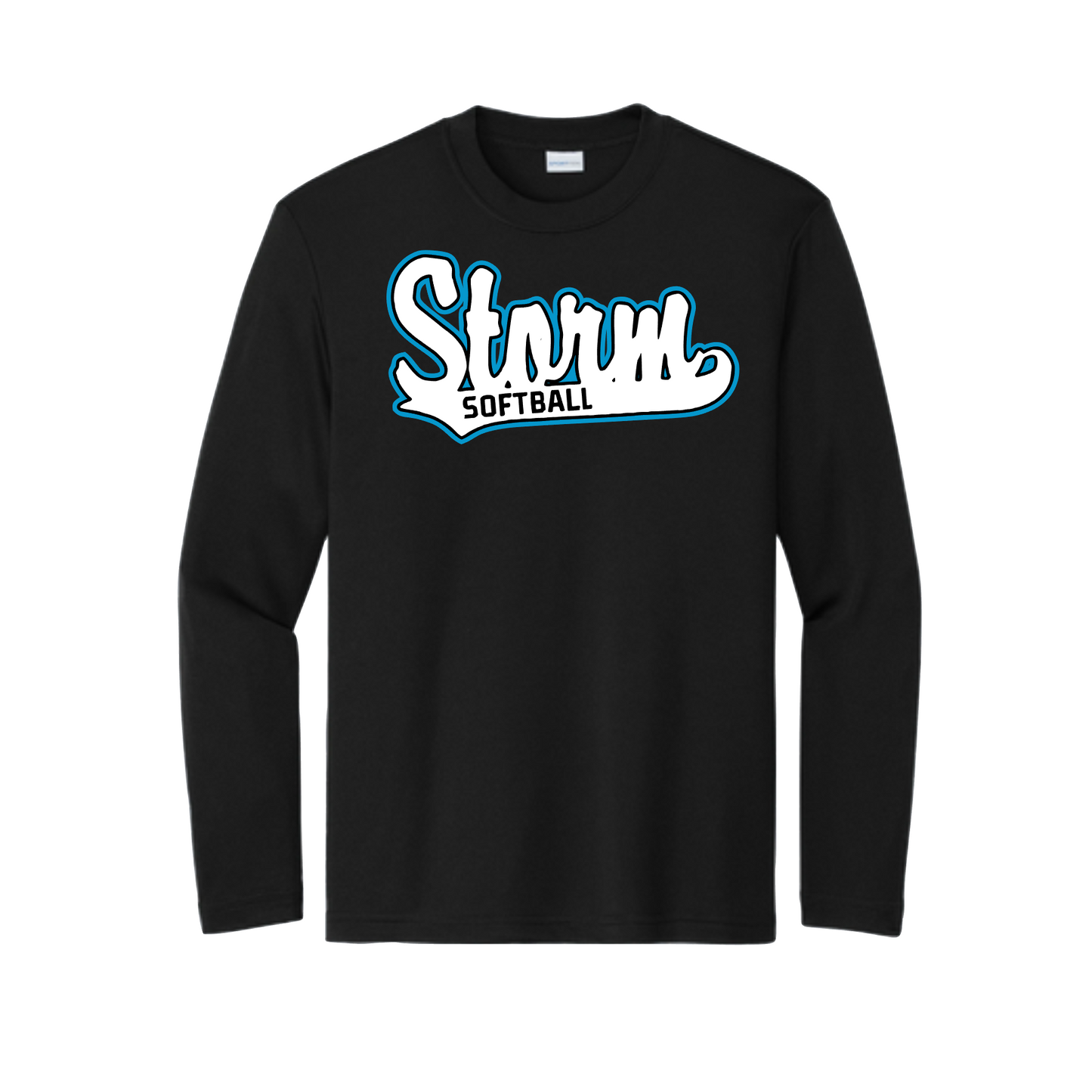 Black Storm Softball Tee, Storm Softball Tshirt, Long Sleeve Storm Softbal