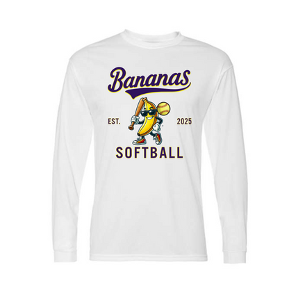 Bananas Softball Long Sleeve, Georgetown Bananas Spiritwear, Bananas Softball Tshirt