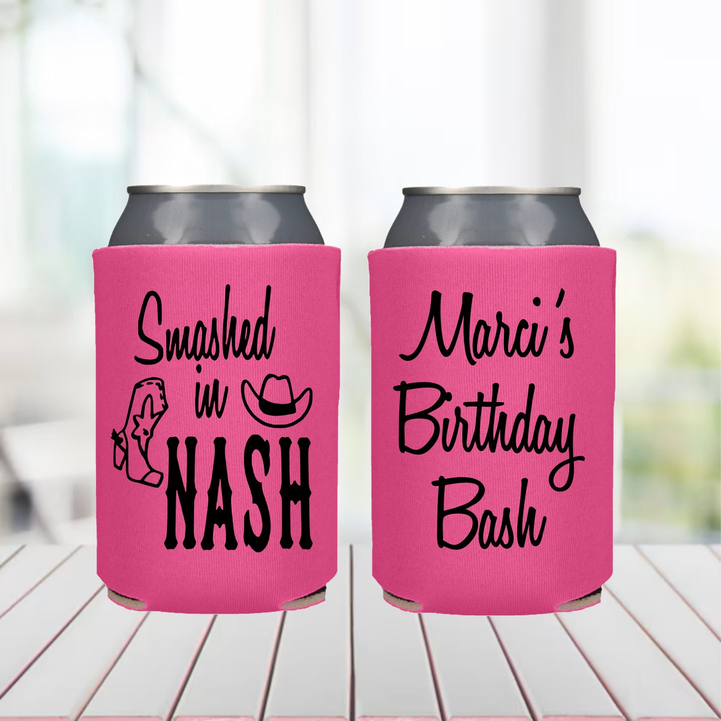 Smashed in Nash Can Coolers, Nashville Birthday Can Coolers, Boots Booze, Smashed in Nash Favors, Last Nash Bash Can Coolers, Girls Trip