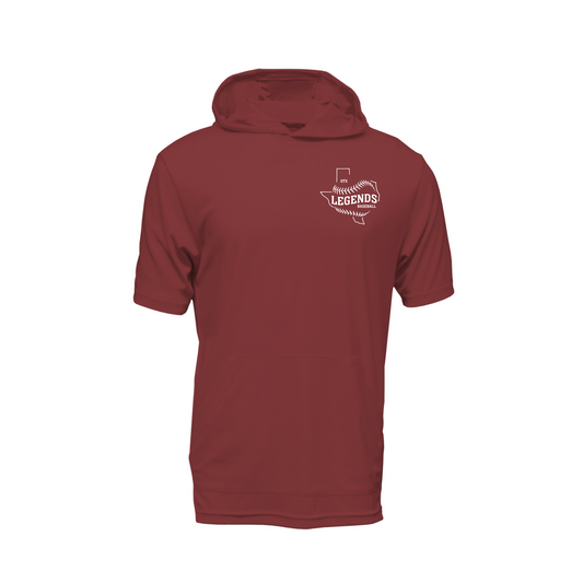 Maroon Hooded Legends Baseball, GTX Legends Baseball Hooded Tee, Legends Baseball Spiritwear