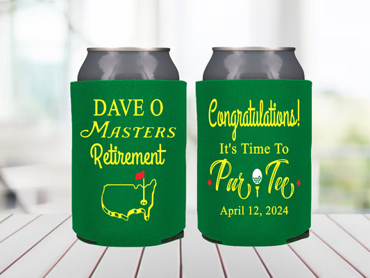 Masters Retirement Can, Golf Retirement Party Favor, Golf Themed Party Favor, Let's Par Tee, Congratulations Favor, Masters Party Can Cooler