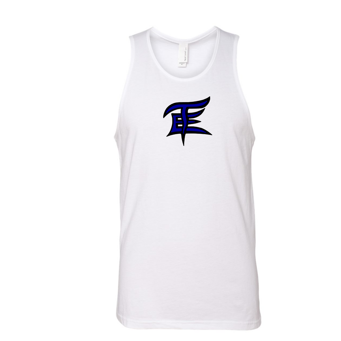 Mens East Texas Elite Logo Baseball Tank Top, Elite Baseball Black Tank, Royal Blue East Texas Elite Baseball Tank