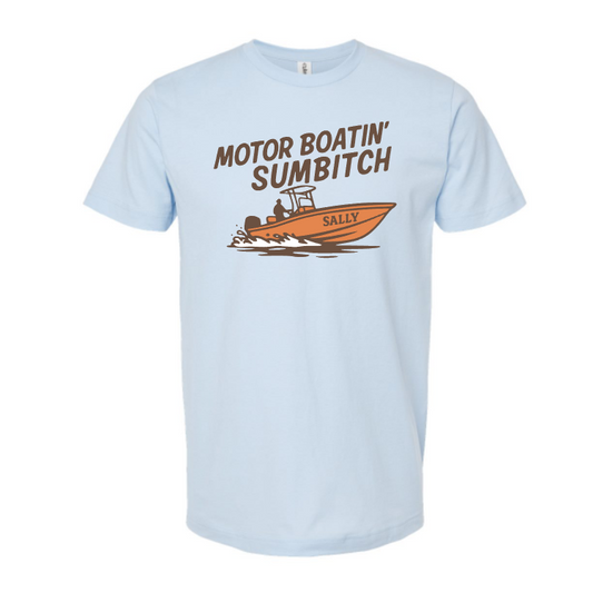 Motorboatin Sumbitch Funny Boat Tee,  Mens Bay Boat Shirt, Mens Motor Boat Tshirt