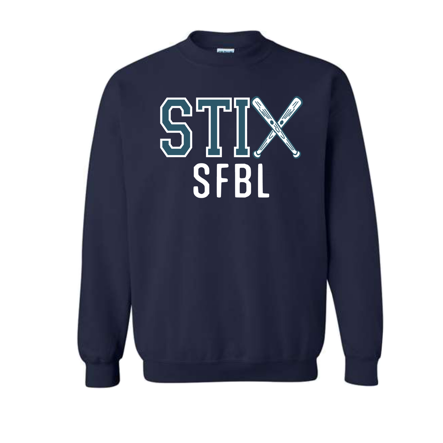 STIX SFBL Clubhouse Softball Sweatshirt, Stix Softball Sweatshirt, Gray Stix Crewneck Sweater