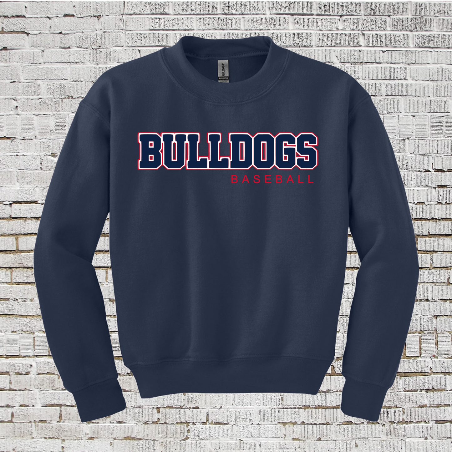 Crewneck Sweatshirt Bulldogs Baseball, Bulldogs Sweatshirt, Navy Central Texas Bulldogs Sweatshirt