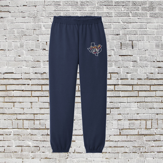 Bulldogs Baseball Sweatpants, Red Bulldogs Sweatpants, Central Texas Bulldogs Logo Navy Pants