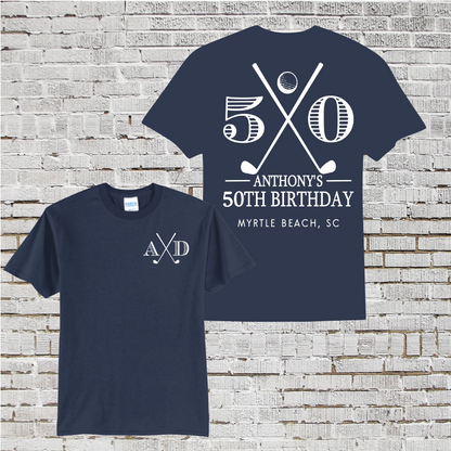 Golf 50th Birthday, Hole in One Birthday Shirt, Guys Birthday Golf Shirt, Hole-in-One Family Shirts, Golf Theme Party, Golf Gift For Dad