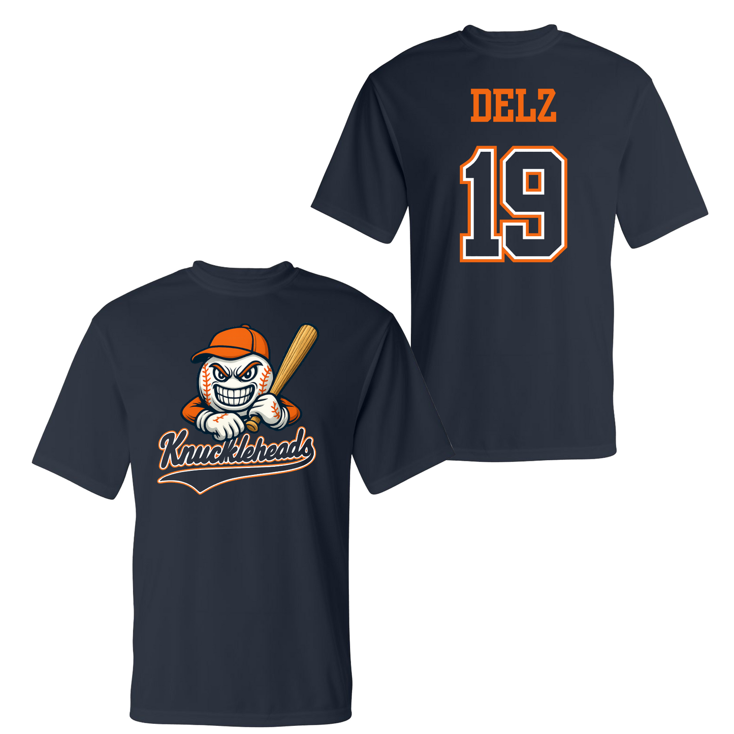 Navy Knuckleheads Baseball Personalized Practice Tee