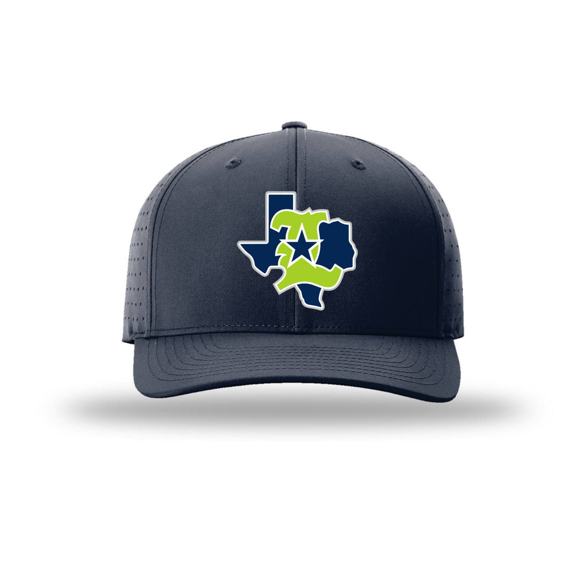Navy blue cap with a Texas-shaped logo featuring a blue star on a white background