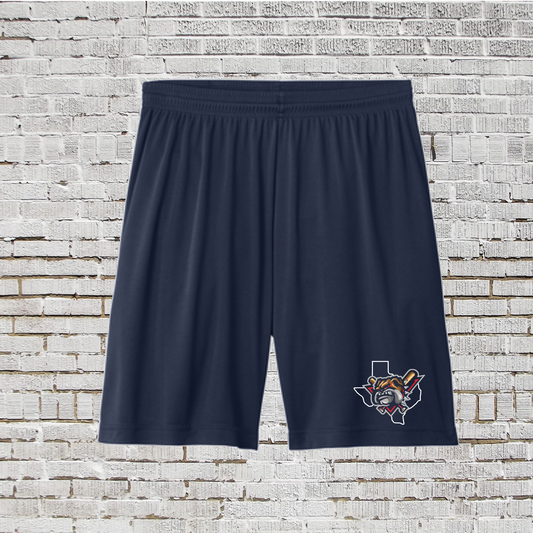 Navy Bulldogs Logo Drifit Shorts, Central Texas Bulldog Shorts, Bulldogs Baseball Shorts