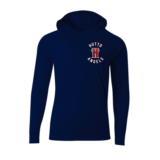 Hutto Angels Long Sleeve Hooded Shirt, Long Sleeve Angels Baseball Tee, Hutto Angels Baseball Spiritwear