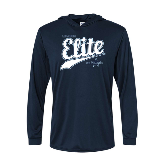Long Sleeve Hoodie Elite Baseball Tee, Leander Elite Hooded Tee, Elite Allstars Shirt