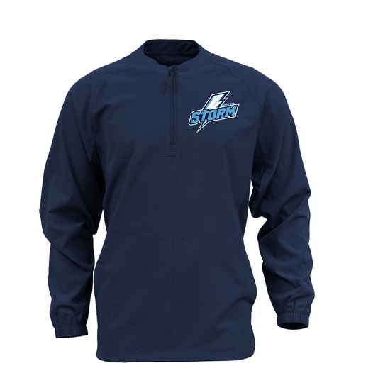 Navy Longsleeve Storm Overshirt, Hutto Storm Long Sleeve Tee, Long Sleeve Cage Jacket Storm Baseball