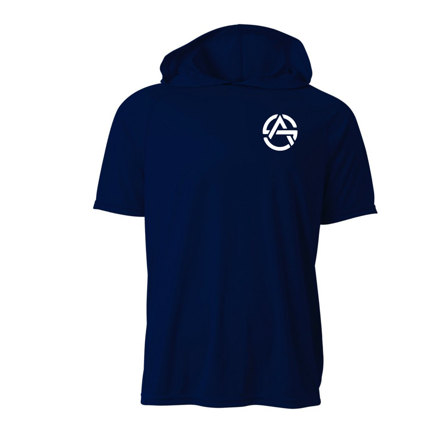 San Gabriel Aquatics Short Sleeve Hooded Performance Shirt – Navy