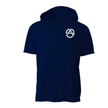 San Gabriel Aquatics Short Sleeve Hooded Performance Shirt – Navy