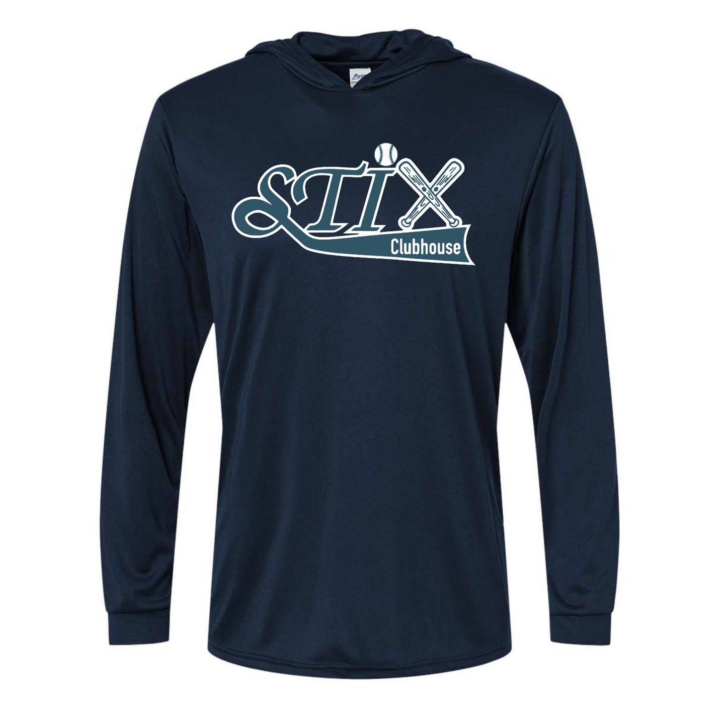 Long Sleeve Hoodie STIX Clubhouse Softball Tee, STIX Softball Hooded Tee, STIX Softball Tshirt