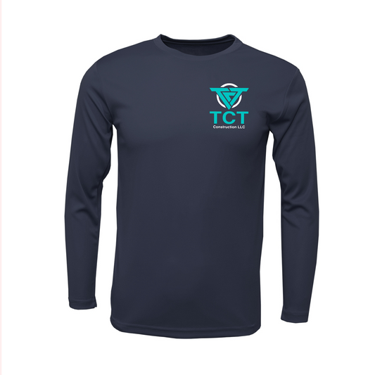 Navy TCT Construction Performance Shirt, Long Sleeve TCT Shirt, TCT Construction Drifit