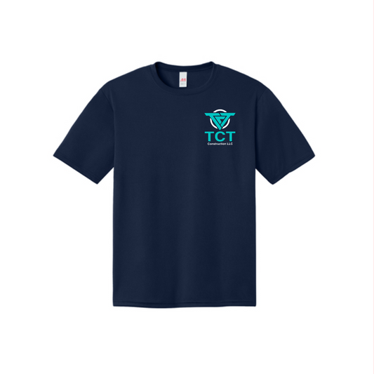 Navy TCT Construction Performance Shirt, Short Sleeve TCT Shirt, TCT Construction Drifit