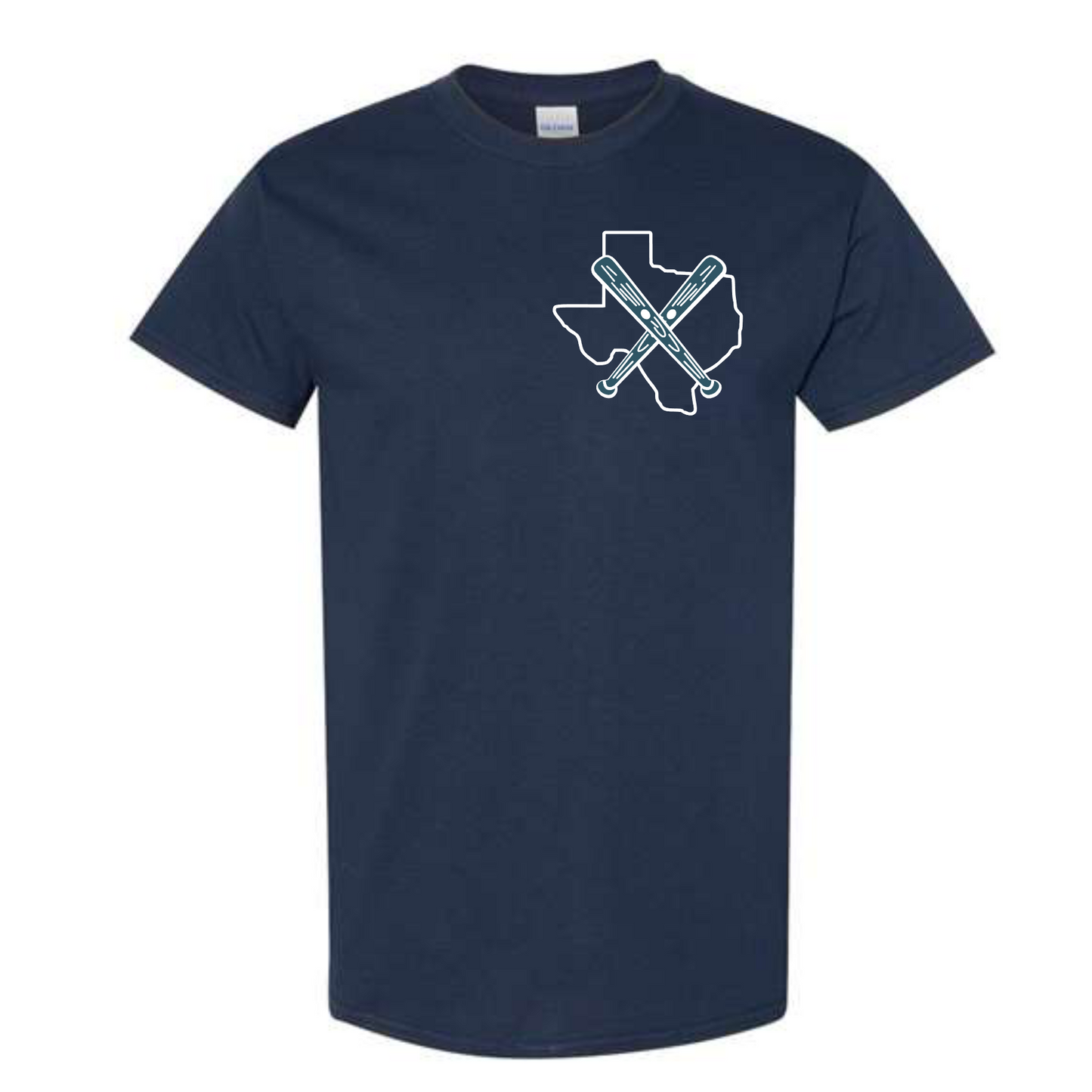 Navy Texas STIX Clubhouse Softball Tee, STIX Softball Tshirt, STIX Softball Teal Shirt