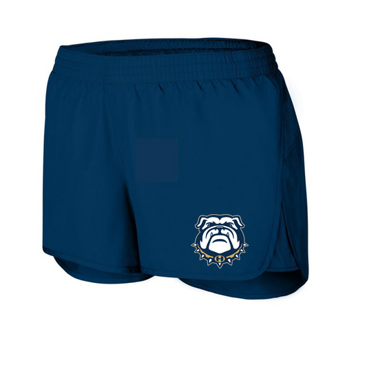 Navy Bulldogs Womens Shorts, Hernandez Bulldog Shorts, Ladies Bulldogs Running Shorts