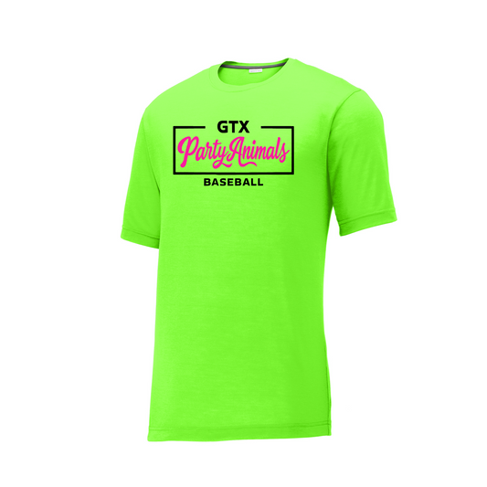 Neon Green Party Animals Baseball Drifit T-Shirt | Classic Team Spirit Tee