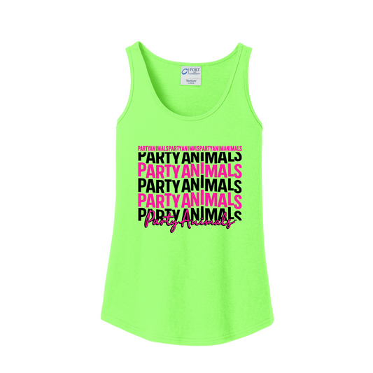 Neon Green Party Animals Tank Top