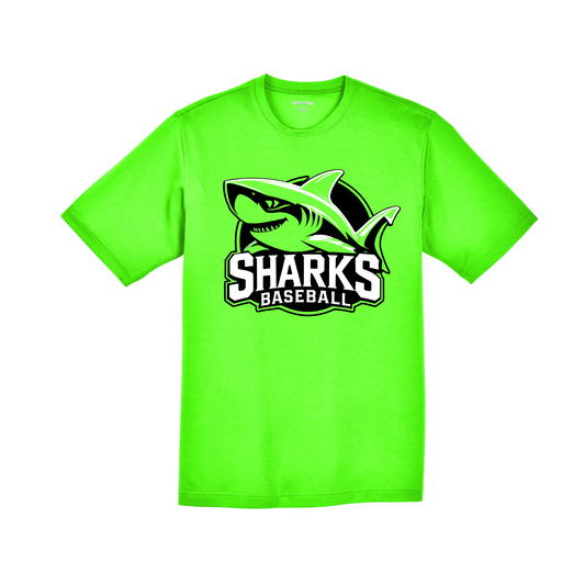 Sharks Baseball Green Tshirt, Sharks Baseball Tee, Sharks Baseball Spiritwear