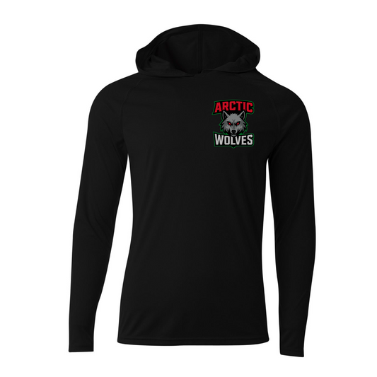 Black Long Sleeve Arctic Wolves Shirt, Black Arctic Wolves Hockey Hooded Shirt